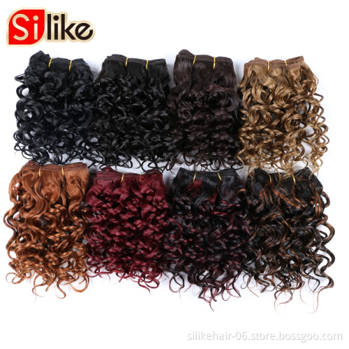 8inch 3 Bundles  kinky curly jerry curl weaveing  Hair Weft Natural Black Color 110g Afro Braiding Jerry Curl Extension Jerry